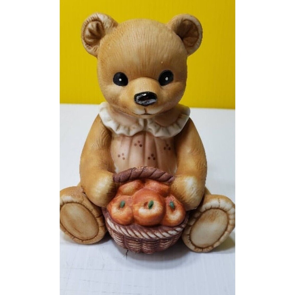 Homco  Harvest Bears #1405  set of 2 figurines Honey Apples 4" - Picture 4 of 7